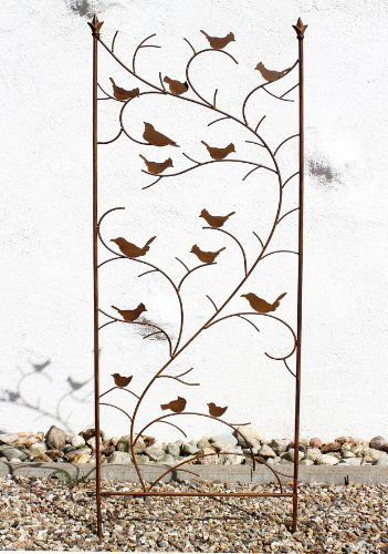 DanDiBo Rankhilfe mit Vögel 120705 Rankgitter aus Metall H-150 cm B-50 cm Kletterhilfe