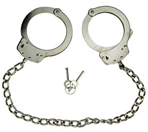 KH-Security Fußfessel mit Doppelschloss aus Edelstahl - Handschellen Fessel Kette