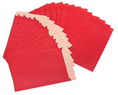 Papierflachbeutel Rot, 100 Stück: Mini Papiertüten, Kraftpapier-Tüten Klein, Geschenktüten für Lebensmittel & Give-Aways, Papierbeutel zum Befüllen, Samentüten Papier, Papiertaschen Flach, 9,5 x 14 cm
