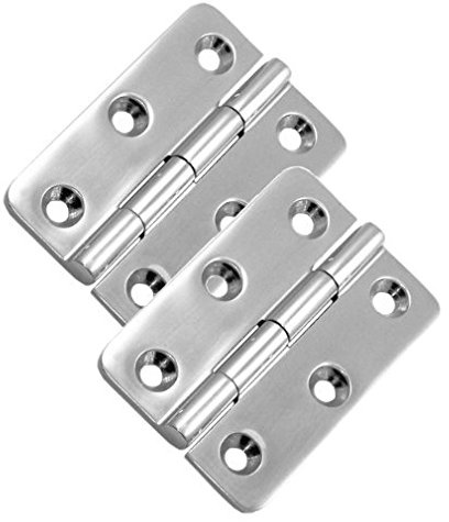 Versandbox24 2 Stück Scharnier Edelstahl 50x35 mm Türband Türscharnier Edelstahlscharnier Beschlag V2A