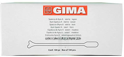 Gima 29745 espátula de Ayre, madera, tipo A, estéril, 18 cm Longitud, 100 piezas