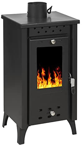 Stufa a legna/Termocamino in Acciaio e Ghisa Potenza nominale 8,5 kW - Dimensioni esterne 74 x 38,5 x 33 cm - Peso 56 kg - Mod. Nisiro (Cod. 5829)