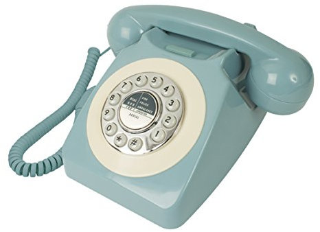 Benross 44540 Classic Retro Telephone/Vintage Style Corded Phone/Classic Ringer Sound/Push Button Dialling/Redial Function/Easy Setup/Blue