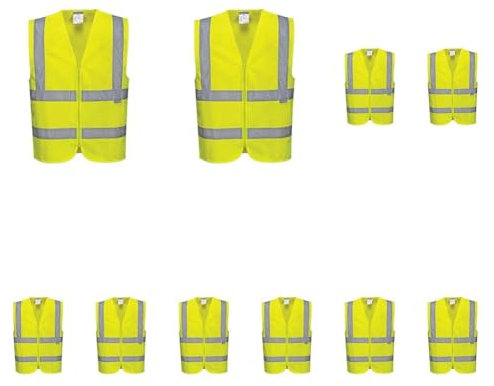 Portwest Warnschutzweste mit Reißverschluss, Größe: XXXL, Farbe: Gelb, C375YERXXXL