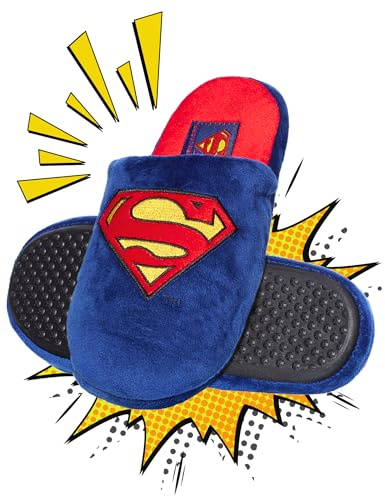 soxo DC Comics Superman Zapatillas Casa Hombre Invierno Divertidas Cómodas Pantuflas 45/46 Superman Zapatillas
