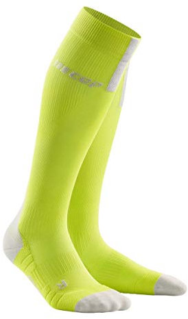 CEP – RUN SOCKS 3.0 für Herren | Kompressionsstrumpf mit präzisem Druckverlauf in grün / grau | Größe V