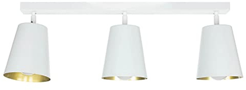 Licht-Erlebnisse Deckenstrahler Spot 3-flammig Metall in weiß gold schwenkbar 3x E27 Flur Schlafzimmer Küche Innen Deckenleuchte Deckenlampe