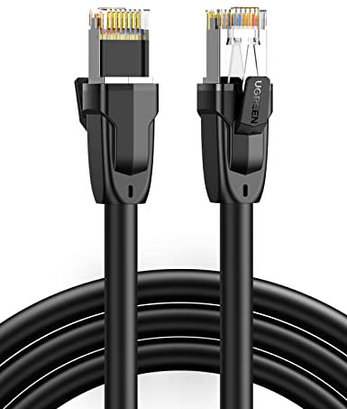 UGREEN Cat 8 Câble Ethernet RJ45 Réseau Haut Débit 40Gbps 2000MHz SFTP Compatible avec PS5 PS4 PC TV Box Routeur Modem Consoles de Jeux Vidéo 5M
