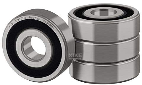 XiKe Rillenkugellager 6200-2RS 10x30x9mm 4er-Pack Wälzlagerstahl | Beidseitig abgedichtet (2RS), ABEC-3 Qualität, werksgeschmiert, geringe Reibung, geräuscharmer Betrieb, kostengünstig