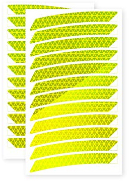 reflecto reflexsticker in Neon-Edition für Fahrradfelgen | gelb oder orange | 24 Streifen im Set | 26 bis 29 Zoll Felgen | Reflektoren-Aufkleber fürs Fahrrad, Mountainbike, Hollandrad
