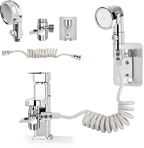LAOYE Duschkopf für Waschbecken Handbrause Extern für Waschbecken Duschkopf mit Schlauch und Ständer Waschbeckenbrause zum Haarewaschen oder zum Reinigen des Waschbeckens und Bidet