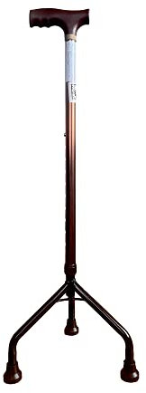 SPES - Tripode in Alluminio Regolabile con Impugnatura Ergonomica Aperta e Piedini Antiscivolo per Anziani e Disabili - Bronzo