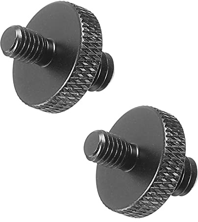 PATIKIL 2Pack Mikrofonstativ Adapter M5 Stecker an 1/4 Stecker Gewinde Stativ Schraube Adapter Doppelseiten Kamera Schraube für Mikrofon Stativständer Schwarz