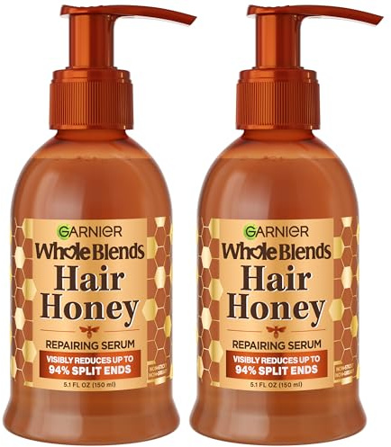 Garnier Whole Blends Honey Treasures Hair Honey Repairing Serum for Long, Damaged Hair, 5.1 Fl Oz, 2-Count (Packaging May Vary)
