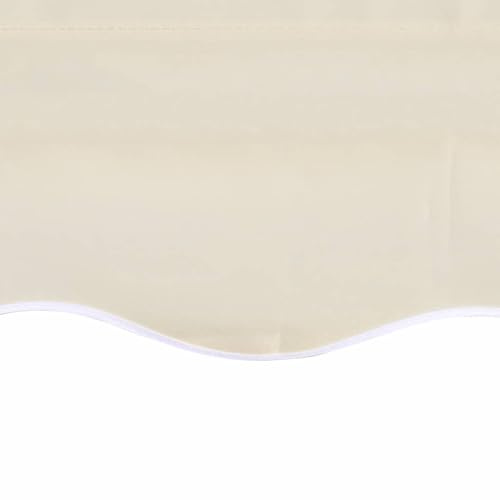 Keketa Housse de store en toile, toile de rechange pour store, protection solaire, housse de rechange avec volant, sans cadre, crème 6x3 m