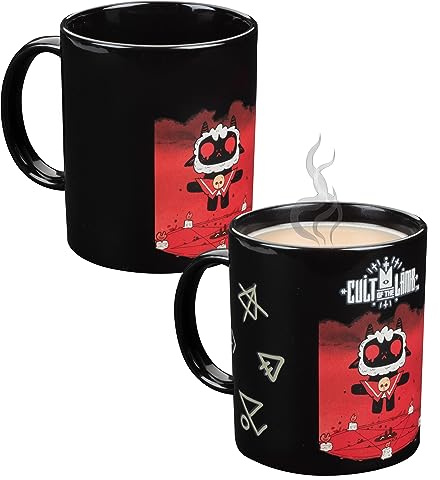 SCS Direct Cult of The Lamb Heat Reveal Coffee Mug, 11oz - Game Logo Design Activates w/Hot Liquids - Officially Licensed Video Game Merchandise - Collectible Gift For Kids, Teens & Adults - Ceramic