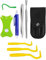 8 pièces Pince à tiques avec étui en cuir Portable Tire-poux Kit d'outils en acier inoxydable pour enlever les tiques d'animaux de compagnie Réutilisable pour chiens et chats