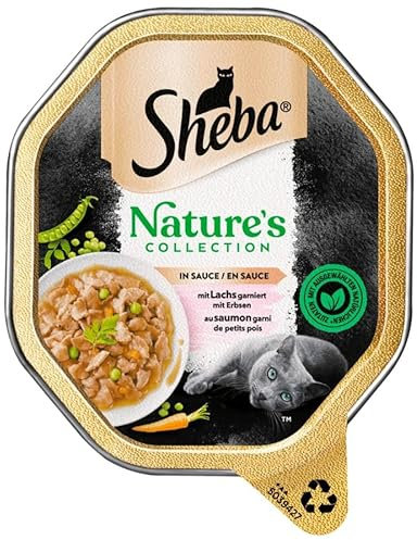 Sheba Nature's Collection in Sauce - Feinstes Katzennassfutter in der Schale mit Lachs und grünen Erbsen - 22 x 85g