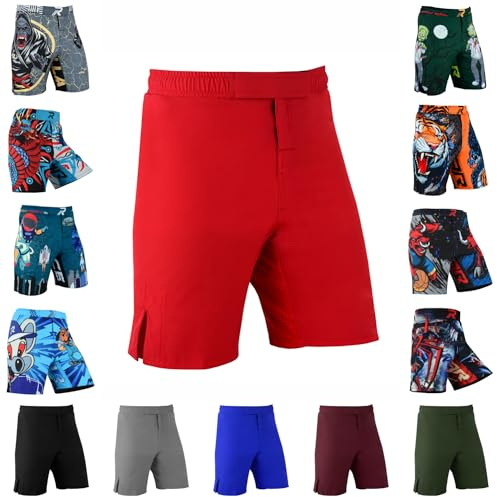 Roar Kids Mixed Martial Arts MMA Shorts BJJ Cross Training Gym Boxing Grappling Kickboxing Muay Thai Workout Shorts (US, Alpha, X-Small, Regular, Red)