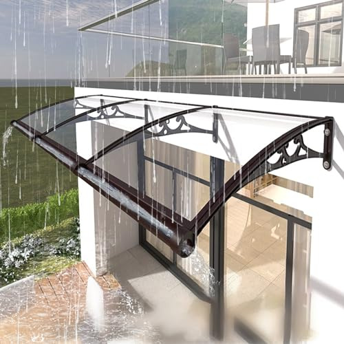 Exterieur Protection Solaire Toit Abri,Auvent De Porte Entrée Avec Support En Aluminium,Toit Arc Polycarbonat Protection D'abri,Moderne Marquise De Porte D'Entrée,Protection UV,Pluie Et Neige. ( Color