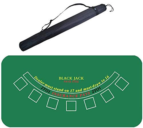 Tisch-Casino-Filz für Texas Holdem Poker und Blackjack – professionelle Matte, 177,8 x 88,9 cm