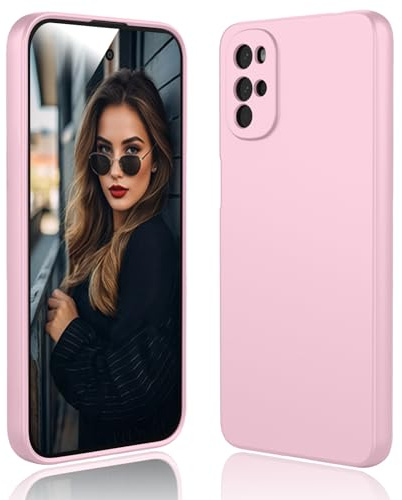 DESSEN Funda para Motorola Moto G22 - Líquida Silicona Carcasa con Forro de Microfibra Antiarañazos Delgada y Suave TPU Cover Anti-Choques Protectora Case, Rosa