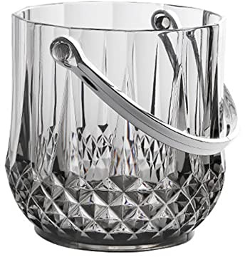 Seau à Glace en Cristal, Seau à Glace, Récipient à Glace Transparent, Refroidisseur à Vin avec Poignée, Seau à Glace en Plastique pour Accessoire de Cuisine (5)