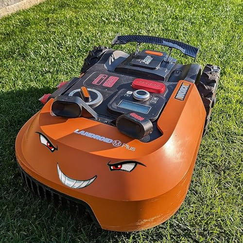 IKSAMY Mähroboter Deko, Worx Tuning - Aufkleber Mähroboter I Mähroboter Spoiler I Heckflosse für Worx M500 Plus, Luba AWD, Ecovacs Goat G1, Gardena usw. Mähroboter Zubehör (2)