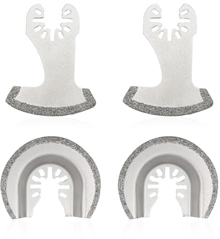 4 Piece Saw Blades, Grout Removal Tool, Multi-Tool Blade, Mortar Tool, Patio Grout Removal Tool, Multi-Tool Accessories, Multi-Tool Masonry Blade, Multi-Tool Tile Cutting Blade