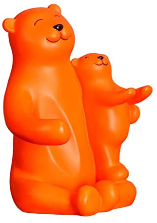 QQYDZSW Statuendekorationen, Familienskulptur, Figur, Statuendekor, Bären-Aufbewahrungsregal, Tier- oder Menthalter, for die Heimdekoration, Tafelaufsatz, Blau(Naranja)
