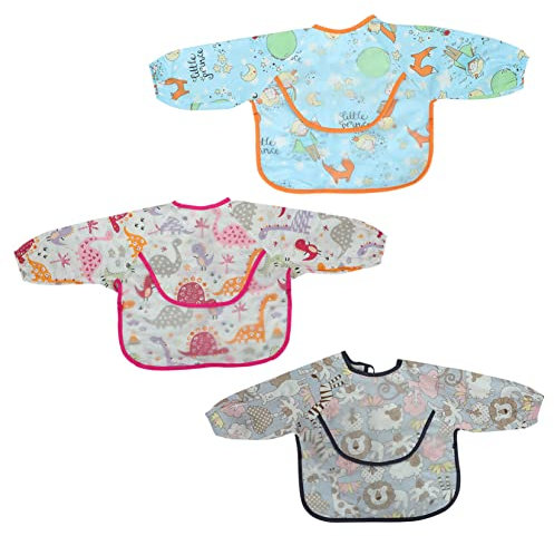 JOINPAYA 3St Lätzchen für Kinder Langärmliger Babykittel Babyschürze Langarm-Lätzchen für Babys kinderschürze kinderschurze Schutzkleidung für Babylätzchen -Lätzchen reine Baumwolle