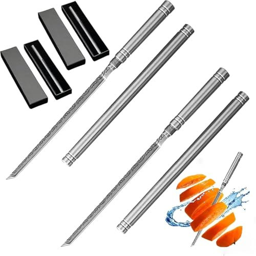 HOIDOKLY Mehrzweck Outdoor tragbares Obstmesser mit Scheide, Obstmesser Klein Ist Geeignet Für Die Meisten Gemüse, Obst Und Fleisch, Und Langlebige Obstmesser-Set (2PCS)