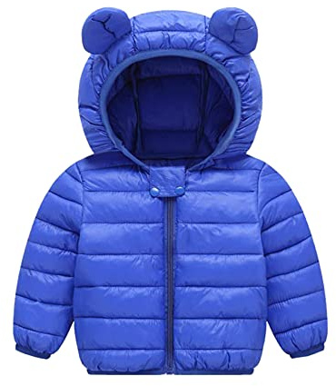 Cappotto Invernale per Neonato Bambina e Bambino Giacca con Cerniera e Cappuccio Antivento in Caldo Piumino Leggero Abbigliamento per Neonata Ragazzi Ragazze 6 Mesi - 4 Anni (Blue, 2-3 Years)