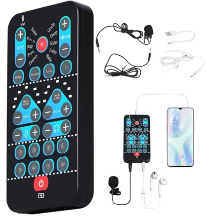 Cambiador de Voz, Cambiador de Voz con Tarjeta de Sonido en - Tarjeta de Sonido en portátil con 8 Efectos de Sonido - Tarjeta de Sonido en portátil, Disfraz de Voz Plug and Play para DJ