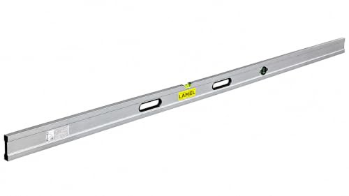LAMEL Niveau règle 250 cm avec bulles et 2 poignées en aluminium anodizé, profil renforcé.