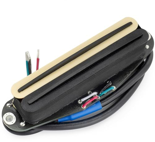 Musiclily Pro ST-DPMC Keramik Humbucker Tonabnehmer Single Coil Format Pickup 9,2K für Strat Style E-Gitarre, Zebra Korpus Schwarz Rail