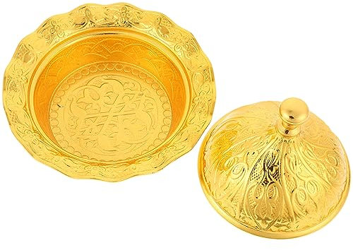 PRETYZOOM Plato de Refrigerio con Tapa Estilo Europeo Recipiente de Aleación de Zinc para Fruta Condimentos y Dulces Dispensador de Azúcar para Cocina y Mesa