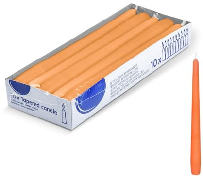 DeinPack 10 Spitzkerzen Orange HORECA 8 Std. Brenndauer Party Hochzeit Deko