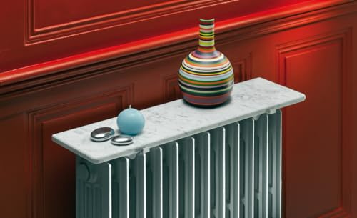 Merveille - Radiator Shelf without Drilling - Natural Carrara Marble Shelf - Thickness 20 mm - Resistance Humidity + Heat, 100°C - Made in France (50 x 16 cm)