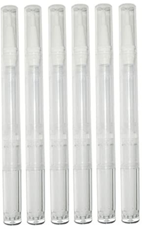WRITWAA 6 Pezzi Penna Trasparente Vuota Per Olio Per Unghie Con Punta Pennello Custodia Per Cosmetici Applicatori Per Lucidalabbra Olio Per Unghie Profumi Ciglia Finte