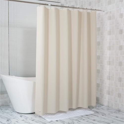 Duschvorhang Einfachheit Duschrollo für Badewanne, 165 x 180 cm Duschrollo Beige Shower Curtains Wasserdicht, Waschbar Polyester Stoff Duschvorhänge für Badezimmer, Badewanne, Geschenke Y-5875