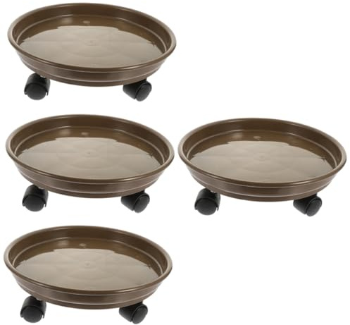 Mipcase 4 Piezas Base Rodante para Macetas con Ruedas Palet Móvil para Plantas de Interior y Jardín Soporte Resistente para Maceteros Pequeños y Medianos para Salón Terraza y