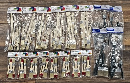 XXL Malerset 72 Teile – inkl. Malerrollen, Bügel, Kleinwalzen, Pinselsets für Farben und Lasuren, Malervlies, Teleskopstangen, Abstreifgitter – Profi Renovierungsset für Innen & Außen
