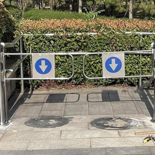 Puerta de entrada automática de metal para supermercado, puertas unidireccionales oscilantes de 90°, diseño de doble hoja, 120 x 97 cm, ideal para un acceso eficiente y seguridad