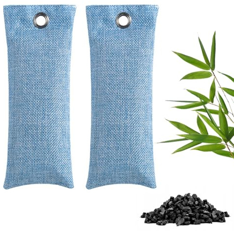 2 Pack Sacchetto Deodorante,Sacco Deodorante Di Carbone Attivo Di Bambù, Elimina I Cattivi Odori E Rilascia Una Fresca Fragranza, Per Scarpe Da Lavoro, Sportive E Da Ginnastica(Blu)