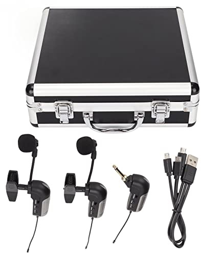 Floolinct Microfono per strumenti wireless Collo di cigno a condensatore cardioide per strumenti in ottone Sassofono Tromba Corno Performance sul palco