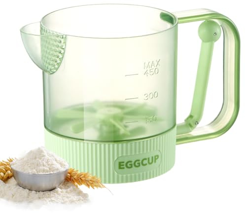 Vaso mezclador de huevos manual semiautomático para batir huevos, batidora con filtro de espuma, ideal para cocina, hogar, cafetería, restaurante, hornear, cocinar y preparar bebidas
