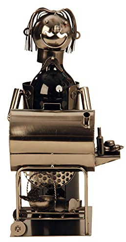 Extravaganter Wein Flaschenhalter Modernes Barbecue aus Metall Höhe 31 cm