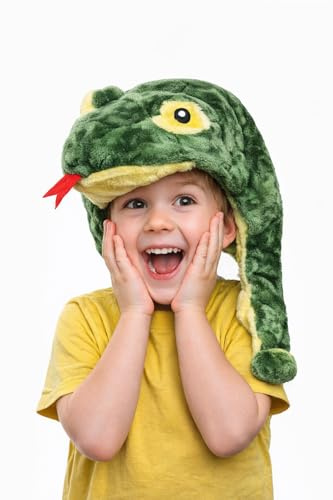 Petitebelle Schlangen-Kopfbedeckung/Maske, Unisex-Partykostüm für Kinder, grün Gr. Einheitsgröße, grün