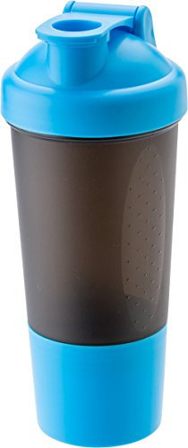 Giving Coctelera de proteínas con compartimento adicional de 100 g de polvo con bola de metal para batidos de proteínas.